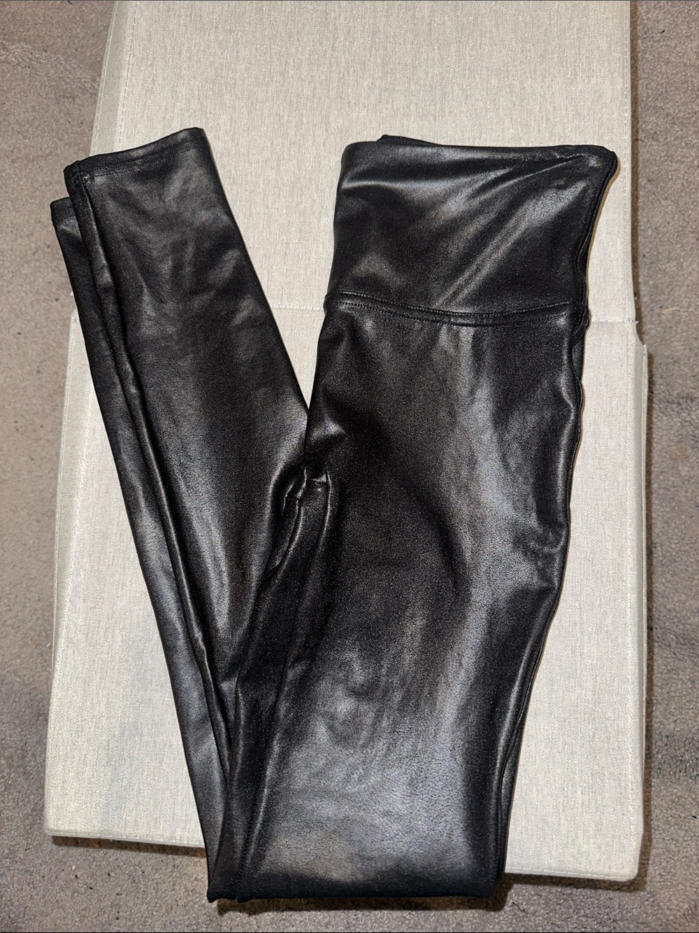 SPANX Black Faux Leather Leggings